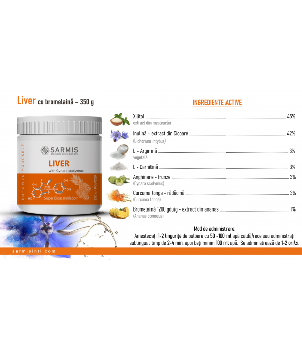 Liver-protectie pentru ficat cu bromelaina 350 gr - imaginea 1