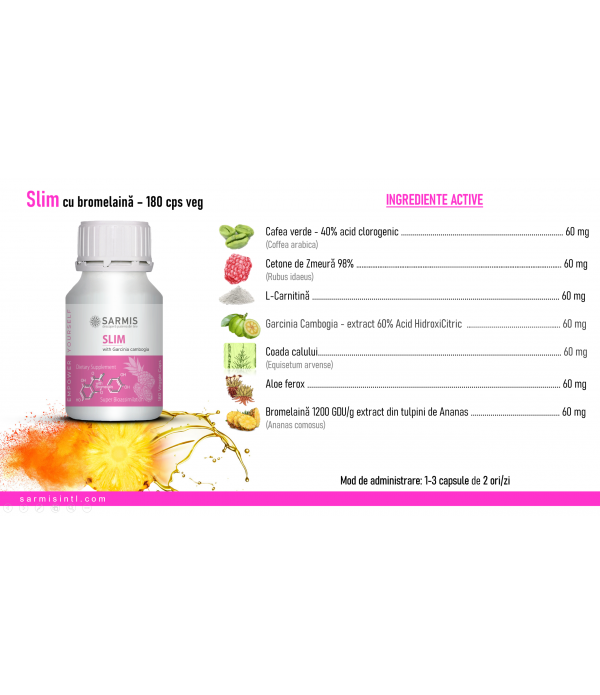 Slim cu Bromelaina Sarmis -180 cps