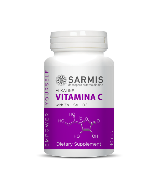 Vitamina C Alkaline cu Se+D3+Zn – 90 cps
