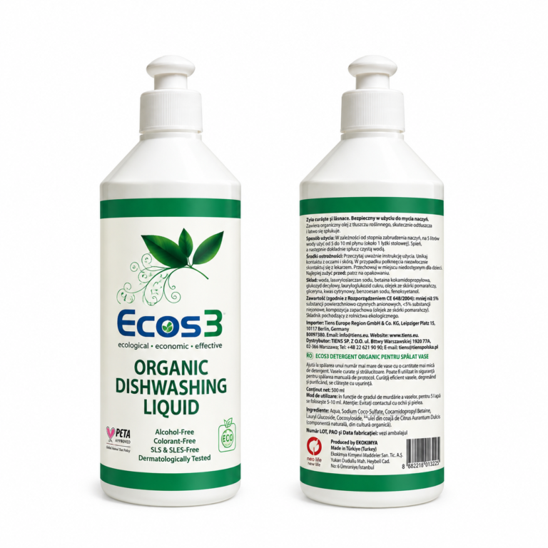 ECOS3 Detergent organic pentru vase – 500 ml - imaginea 2